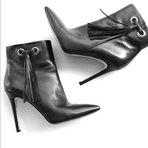 Leather Heel Ankle Booties